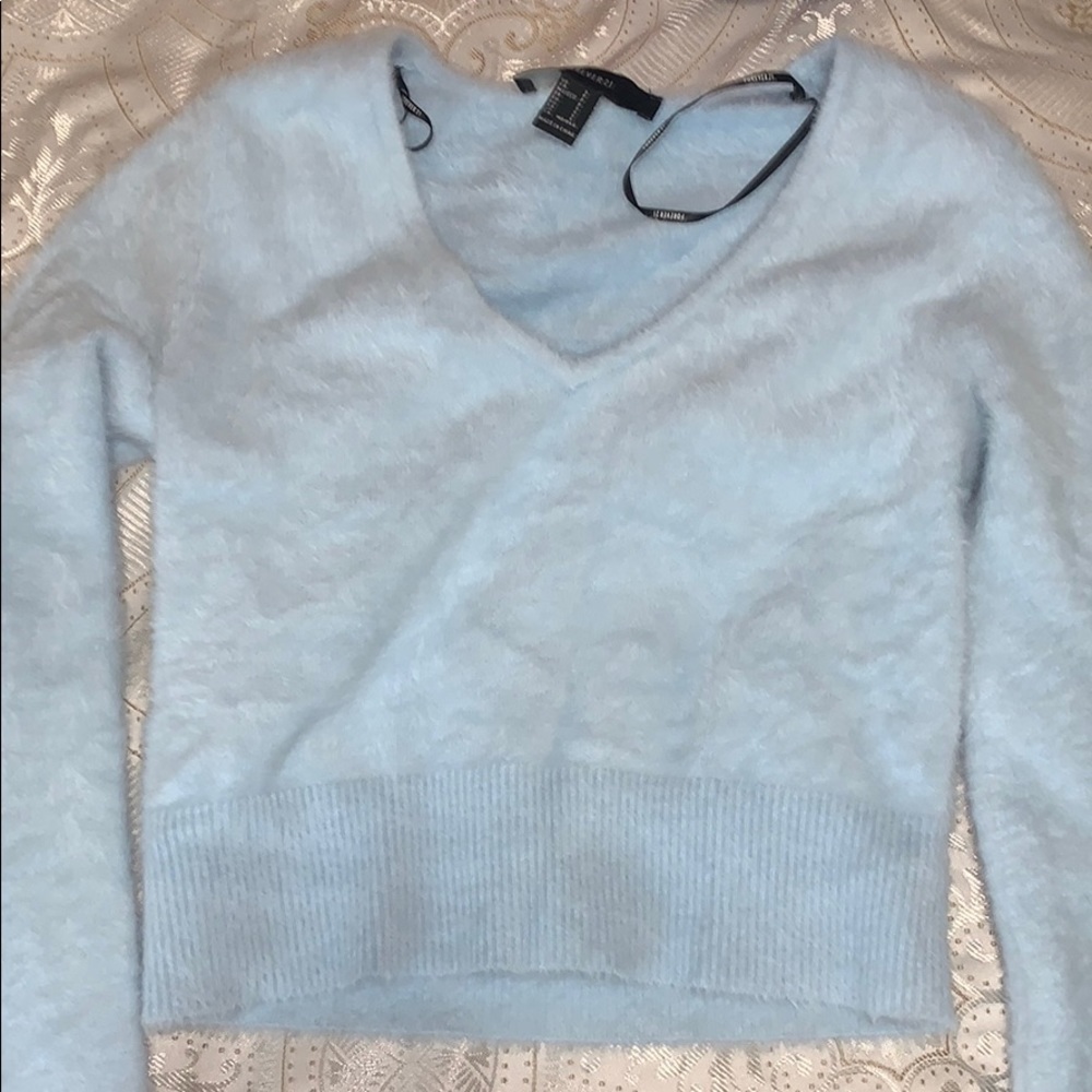 Baby blue fluffy sweater
